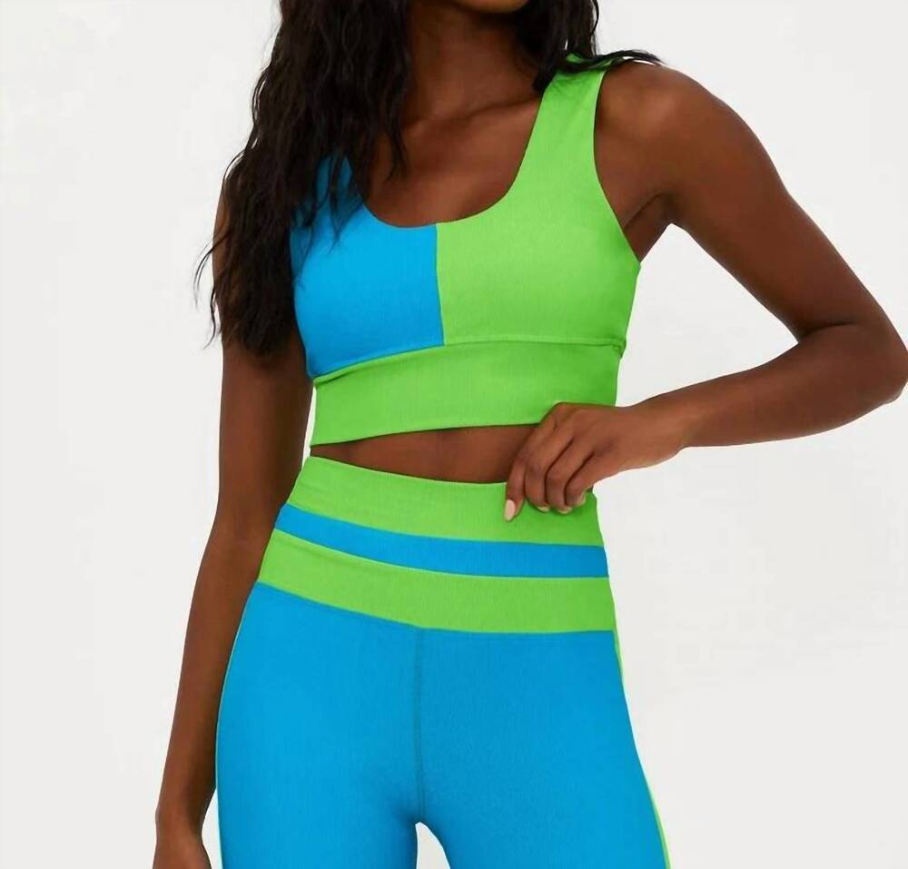 NEW BEACH RIOT carina sports top in palm green